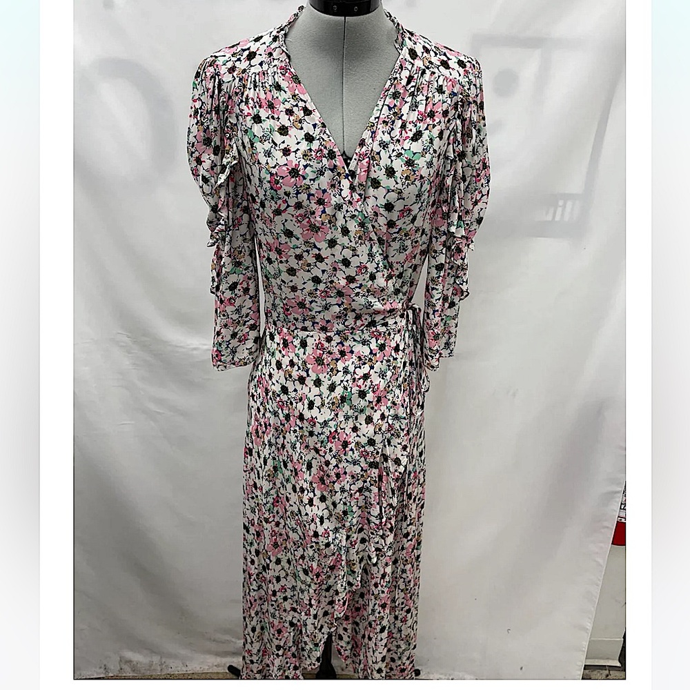 BERENICE PARIS Reece Dress Venice Beach, Boho Floral Wrap Maxi Hi-Low